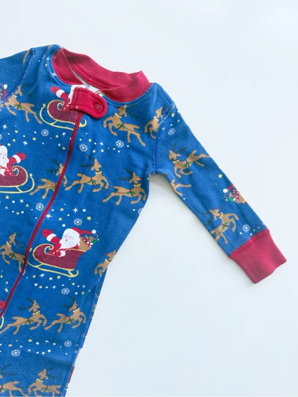 Hanna Andersson Santa Zip Up Pajamas size 9-18M